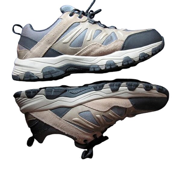 Skechers Mens'Outdoor Sneakers shoe's Tan Gray Memory Foam 66275 Hiking - Picture 1 of 11